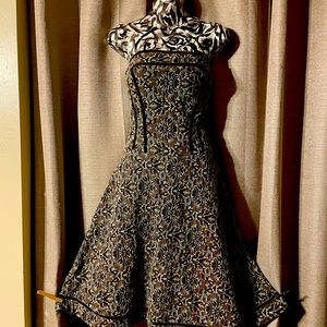 Victorian/ Baroque style Fitted Paisley Dress Sz S